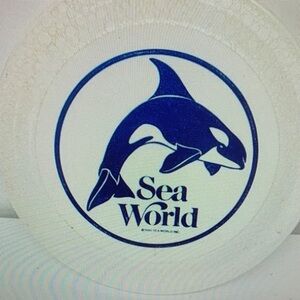 SeaWorld‎ 1980 Vintage Frisbee Flying Disk Foil Blue Shamu The Killer Whale